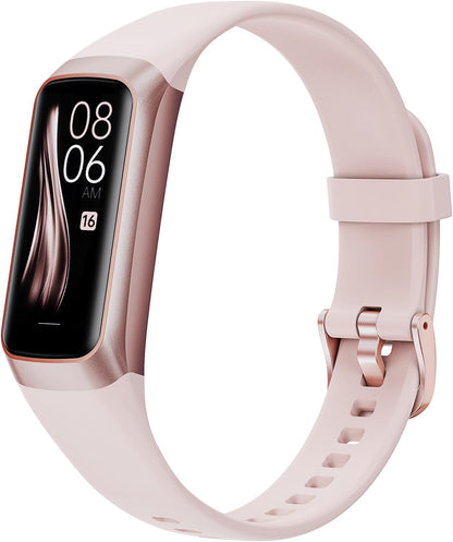 Fitness Tracker for Women Men (Gold+Pink), Calorie Fitness Tracker Watch Music, Fitness Step Tracker for Women Compatible with Iphone and Android Waterproof
